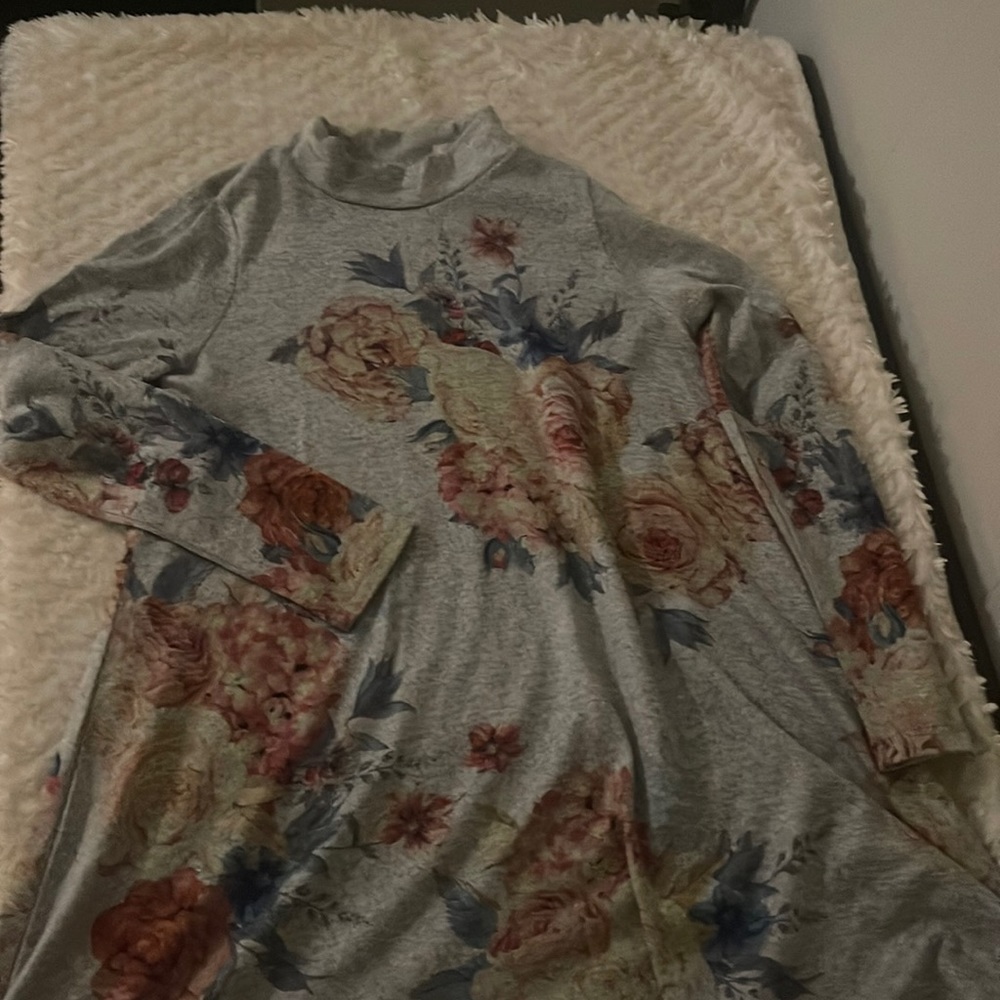 grey flower dress